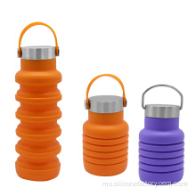 Botol air sukan silikon luaran yang boleh dilipat adat
